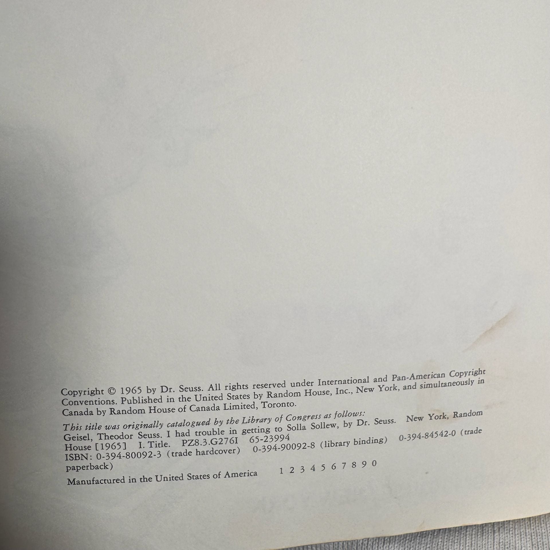 Dr. Seuss I Had Trouble in Getting to Solla Sollew Paperback Book 4