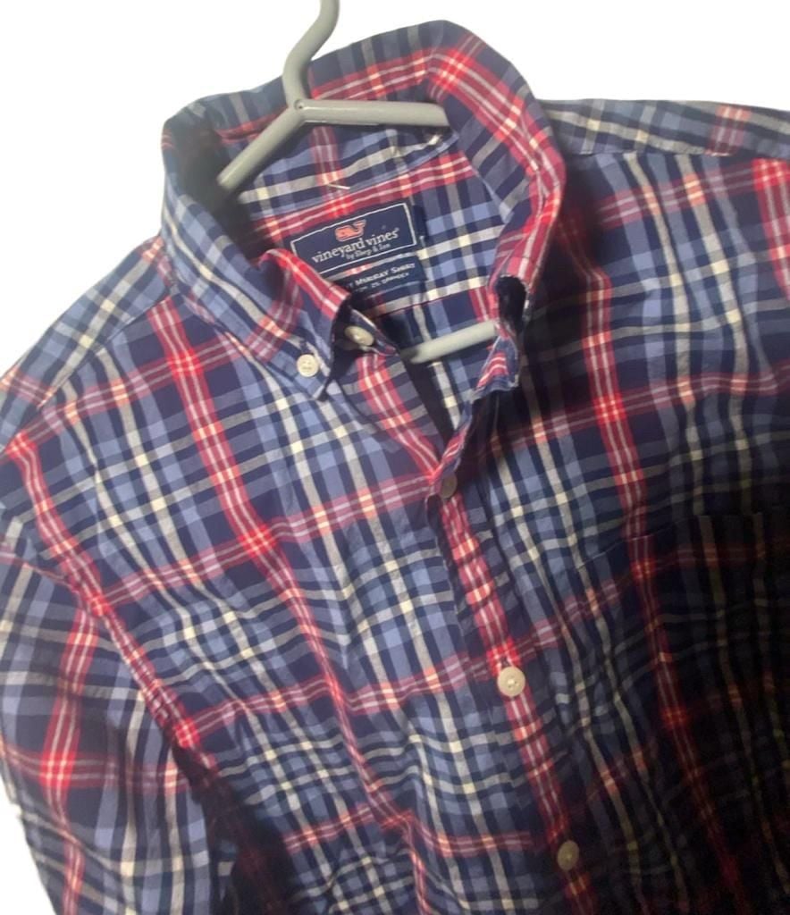 Vineyard Vines Slim Fit Murray Shirt Size XS Blue Plaid Button Down 2