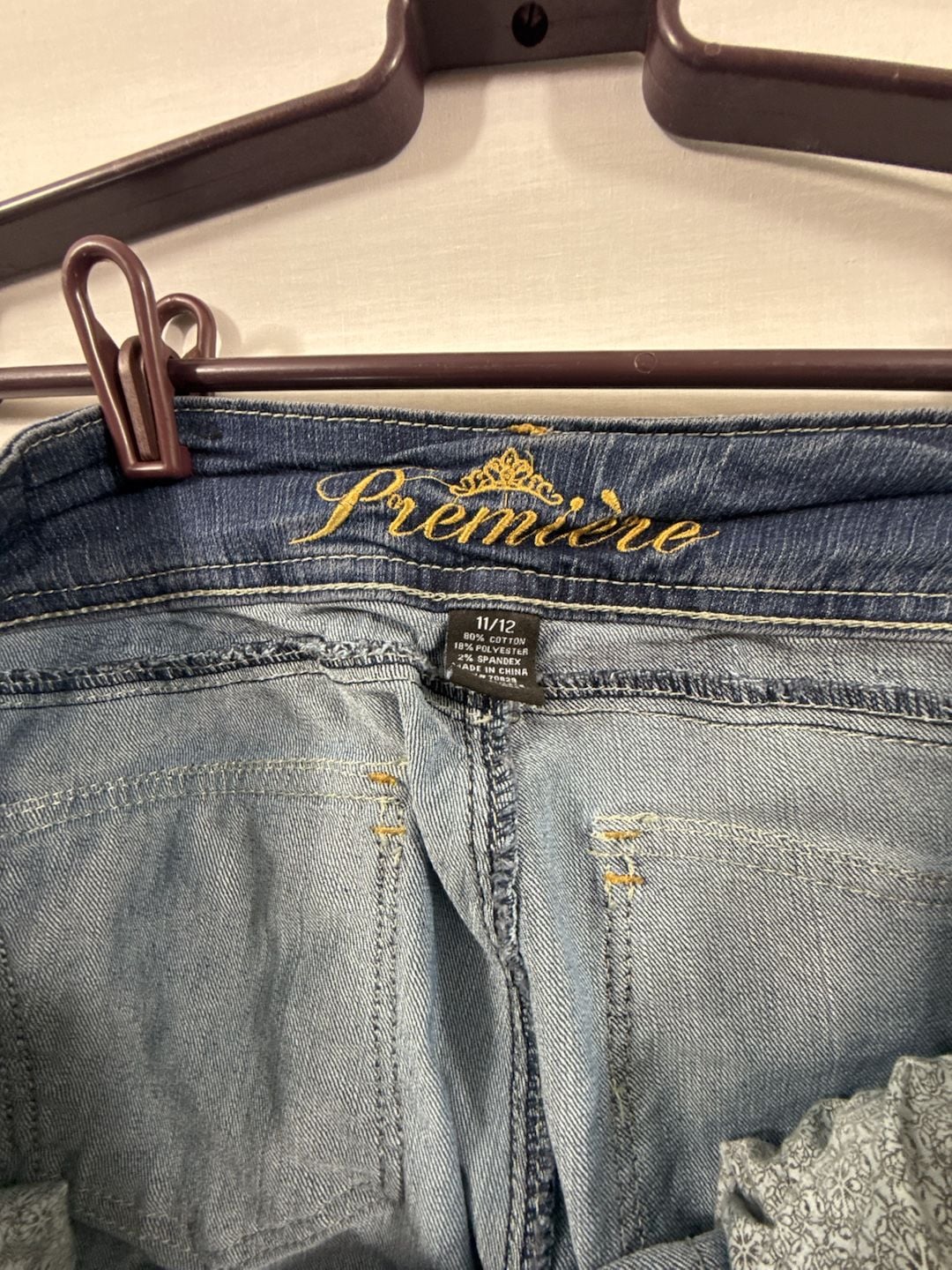 Rue21 Premiere Denim Jeans Size 11/12 Low Rise Bootcut Distressed 3