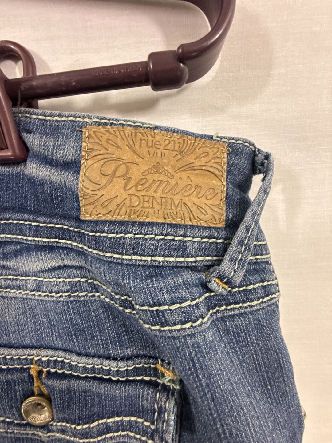 Rue21 Premiere Denim Jeans Size 11/12 Low Rise Bootcut Distressed 4