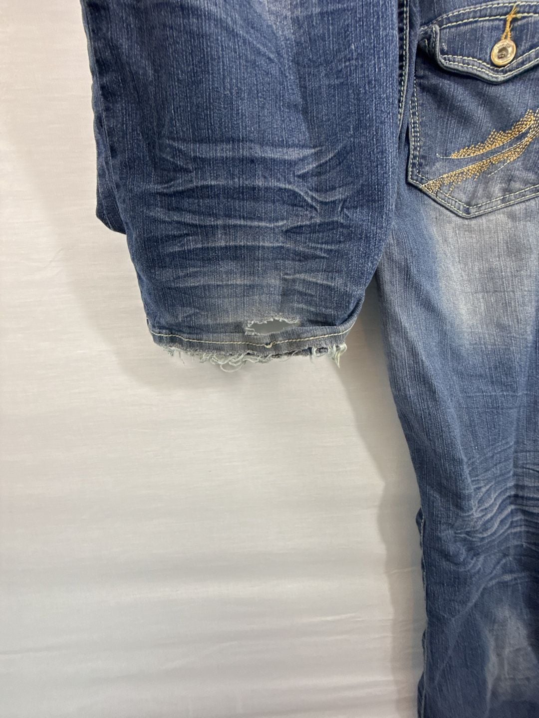 Rue21 Premiere Denim Jeans Size 11/12 Low Rise Bootcut Distressed 6