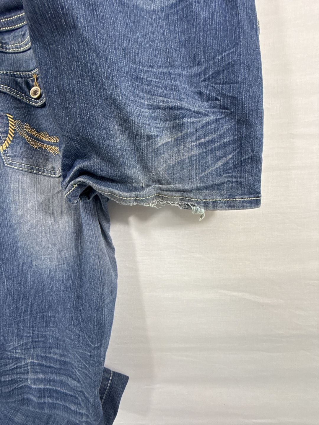 Rue21 Premiere Denim Jeans Size 11/12 Low Rise Bootcut Distressed 7