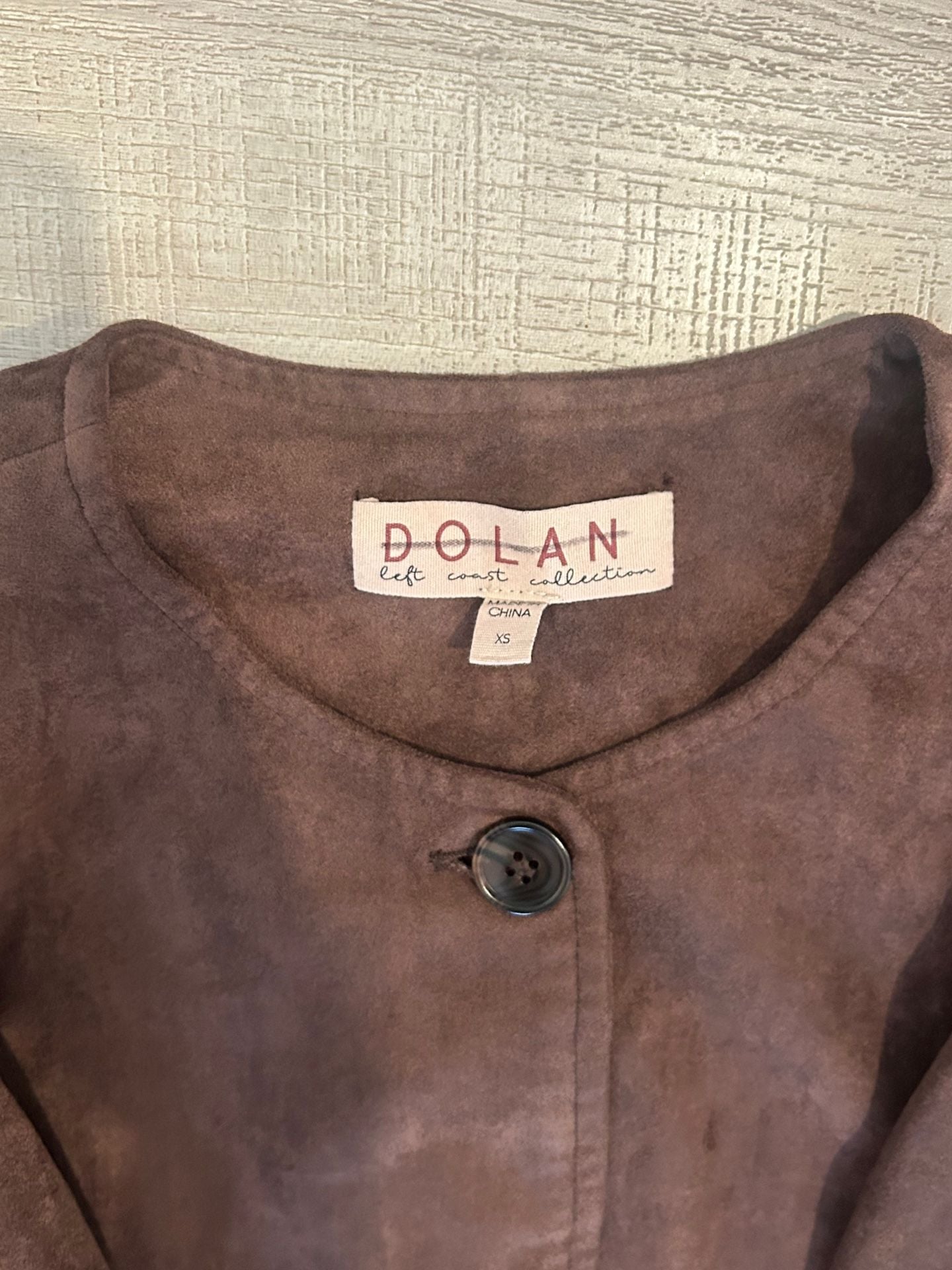 Dolan Faux Suede Blazer Size XS Brown Button Front 5