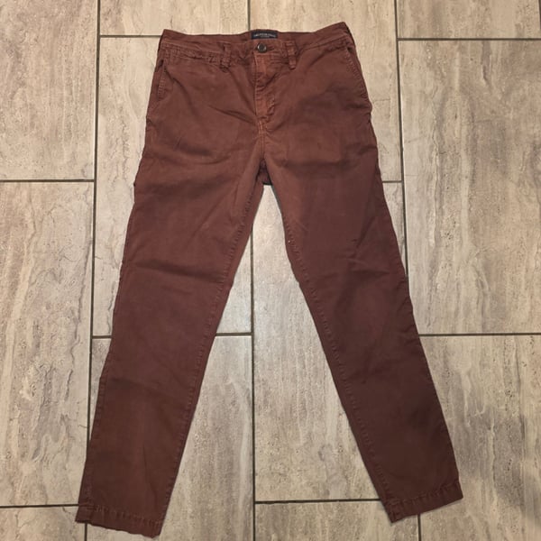 American Eagle Outfitters Chino Pants Burgundy Cotton