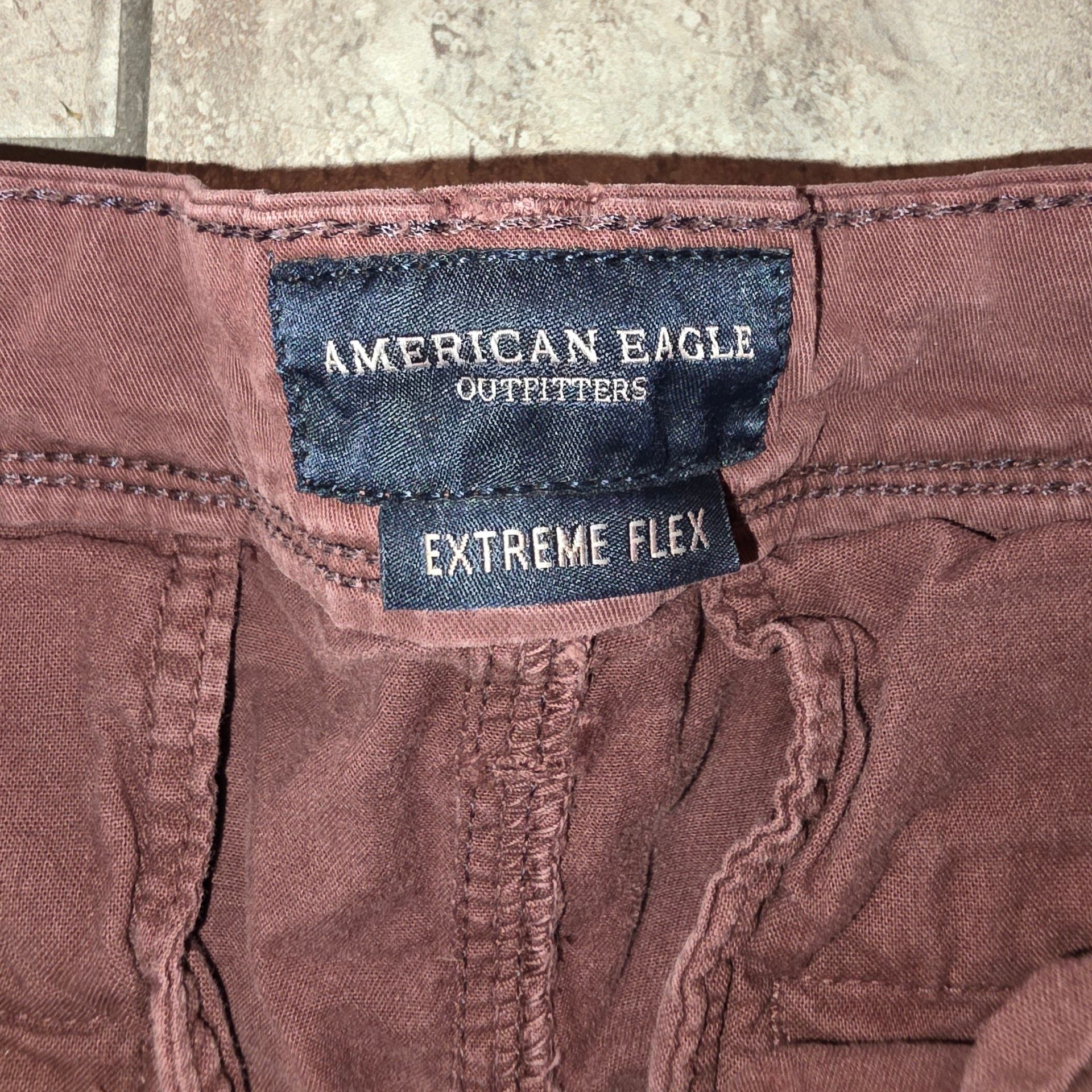 American Eagle Outfitters Chino Pants Burgundy Cotton 3