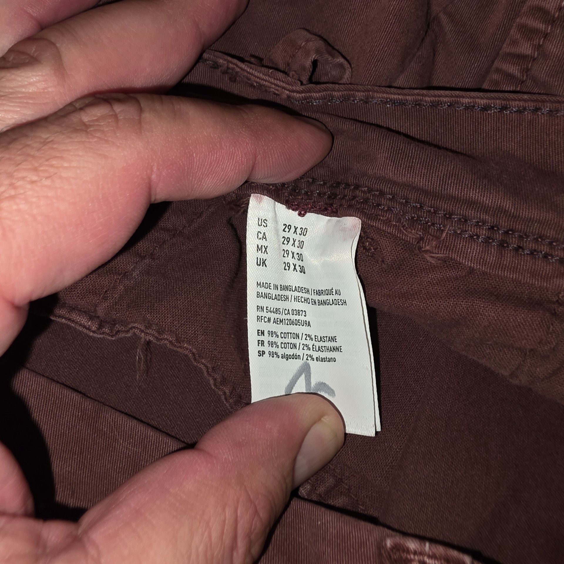 American Eagle Outfitters Chino Pants Burgundy Cotton 5
