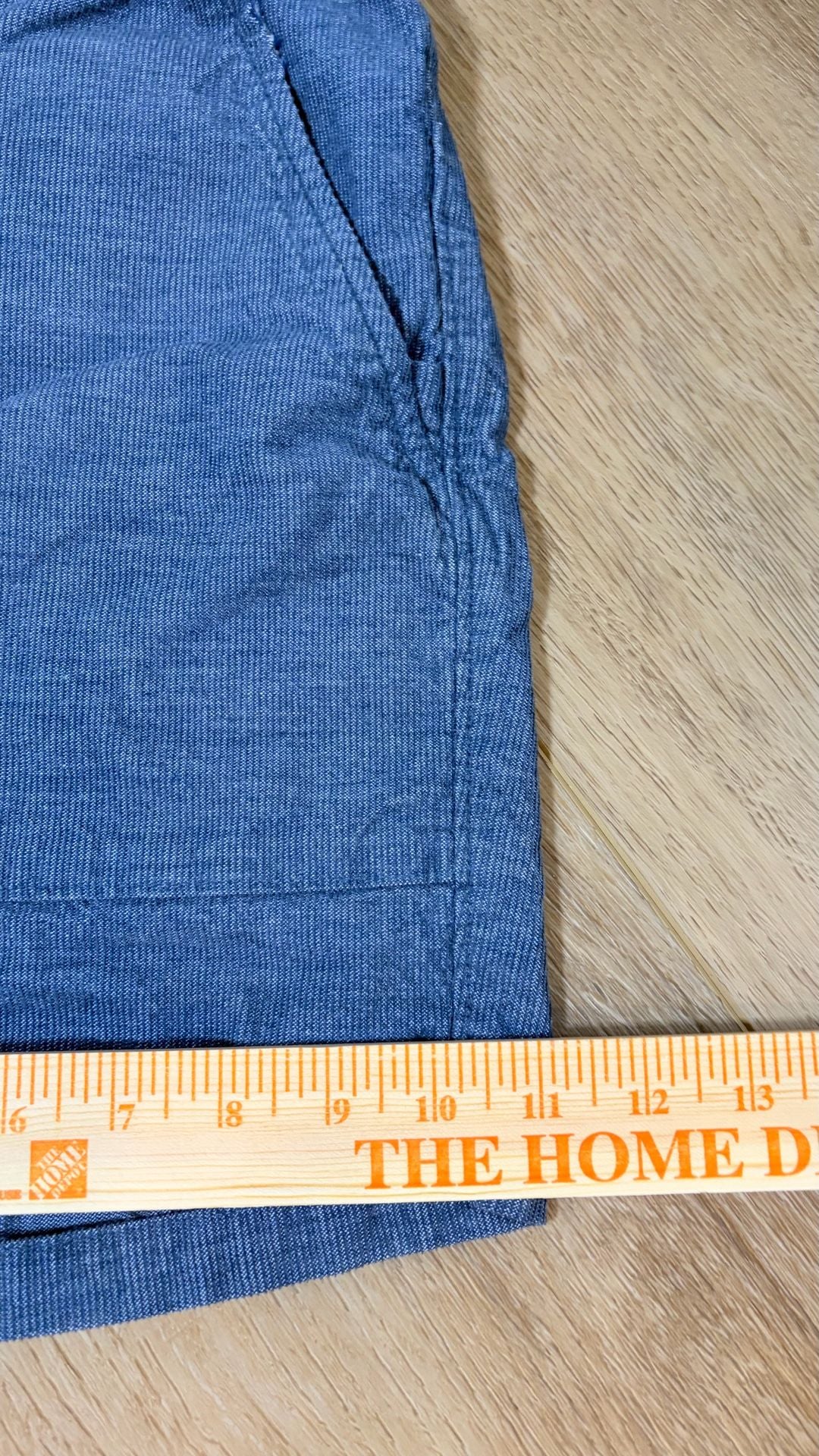 Hurley Shorts Size M Blue Chambray Drawstring Utility 9