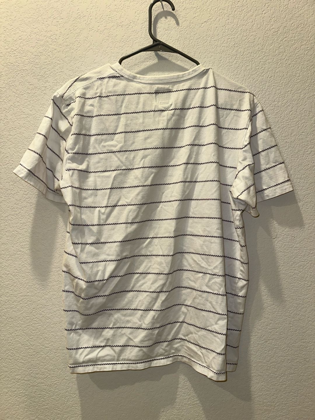 Vans Striped Pocket T-Shirt Size Large White Navy Short Sleeve 3