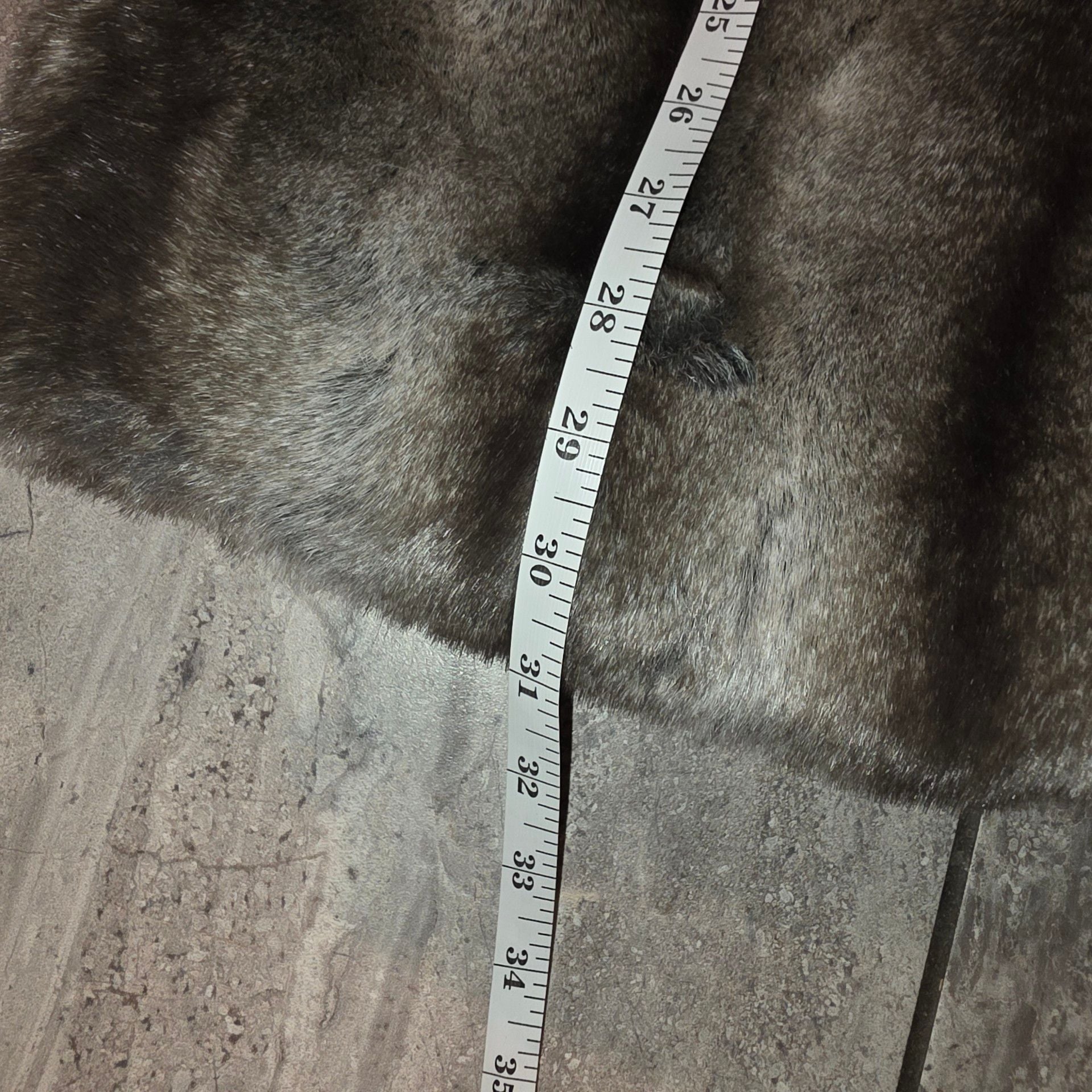 East 5th Faux Fur Hooded Jacket Size Medium Grey Striped 4