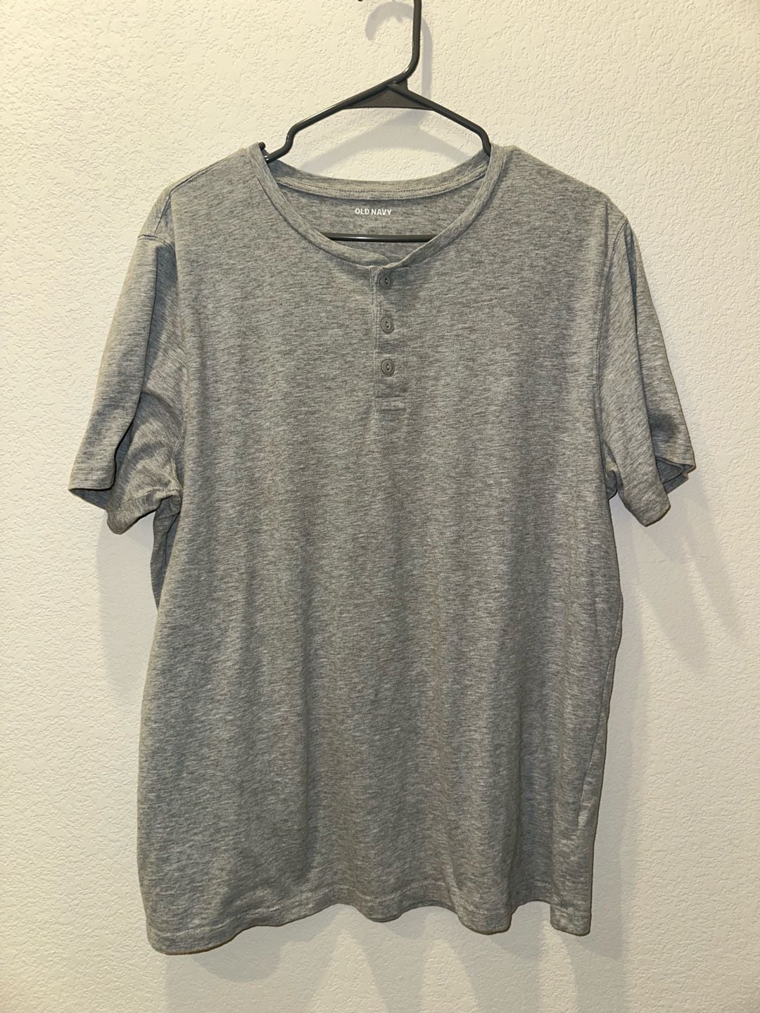 New Old Navy Mens Short Sleeve Soft Washed Henley Tee T-Shirt -Medium - Gray 2