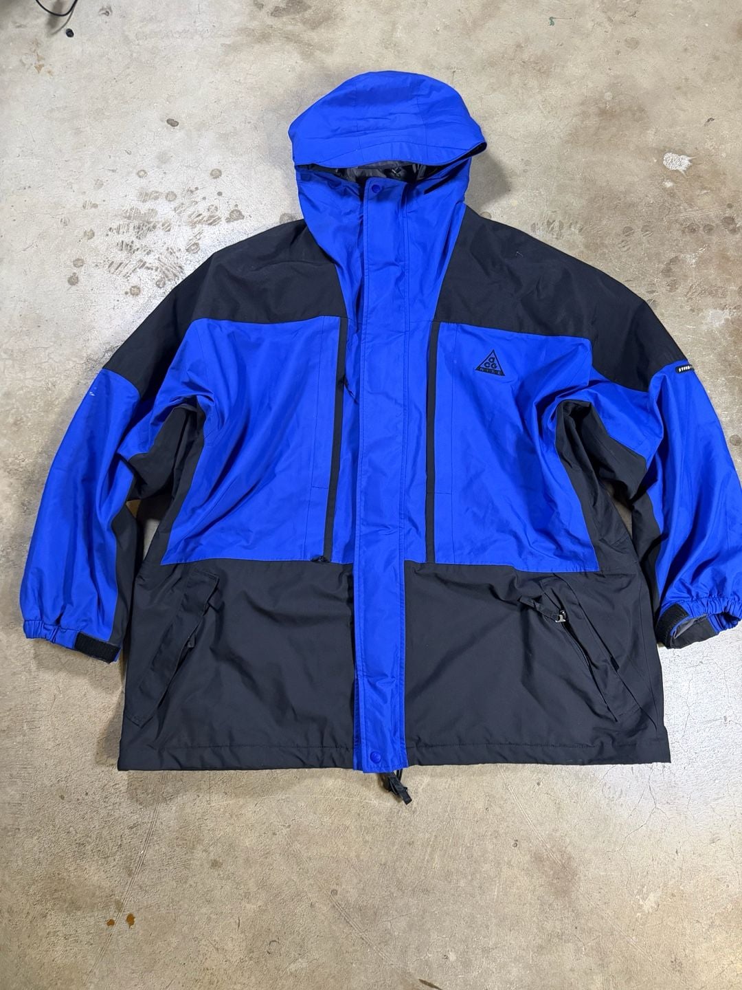 Nike ACG Jacket Size XL Vintage Blue Black Windbreaker Parka 2