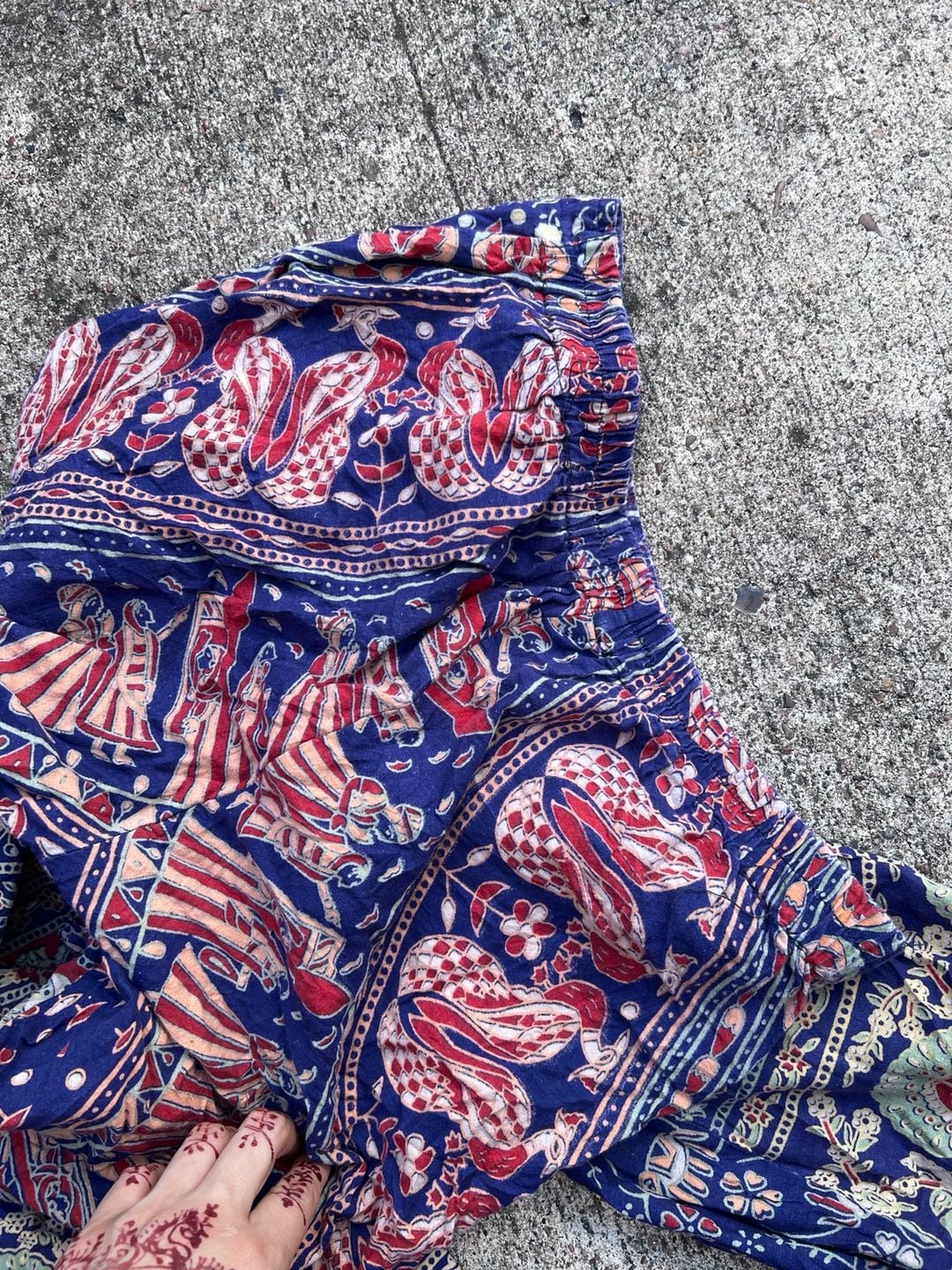 Z-Unbranded Boho Elephant Paisley Print Wide Leg Palazzo Pants (M) 11