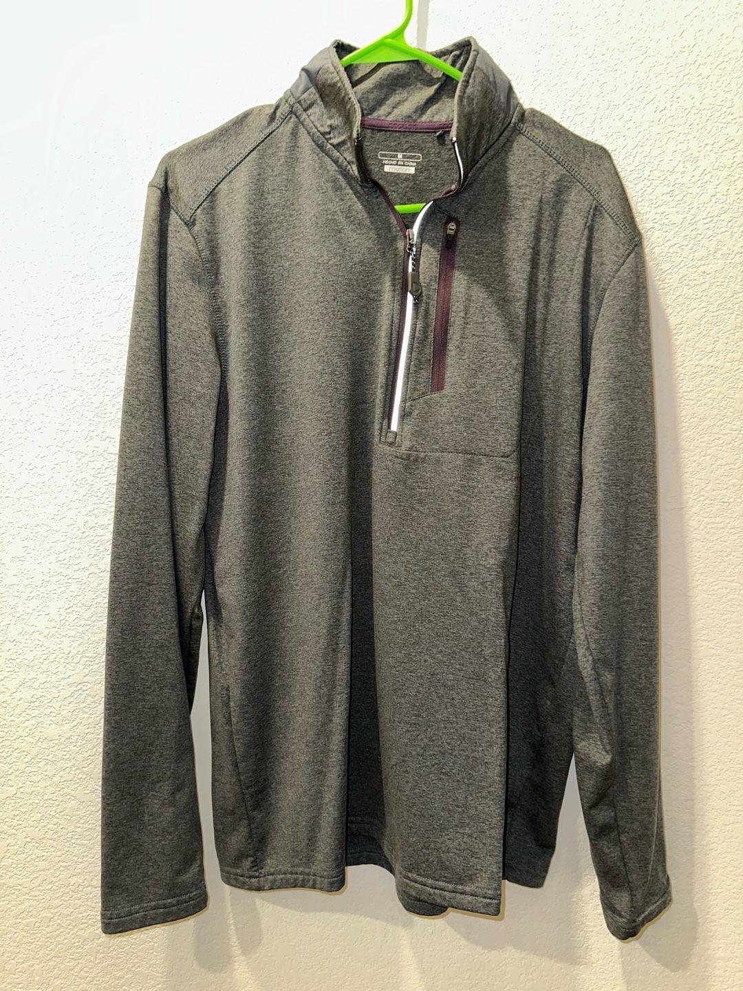 Motion 1/4 Zip Pullover Size M Gray Long Sleeve Activewear 2