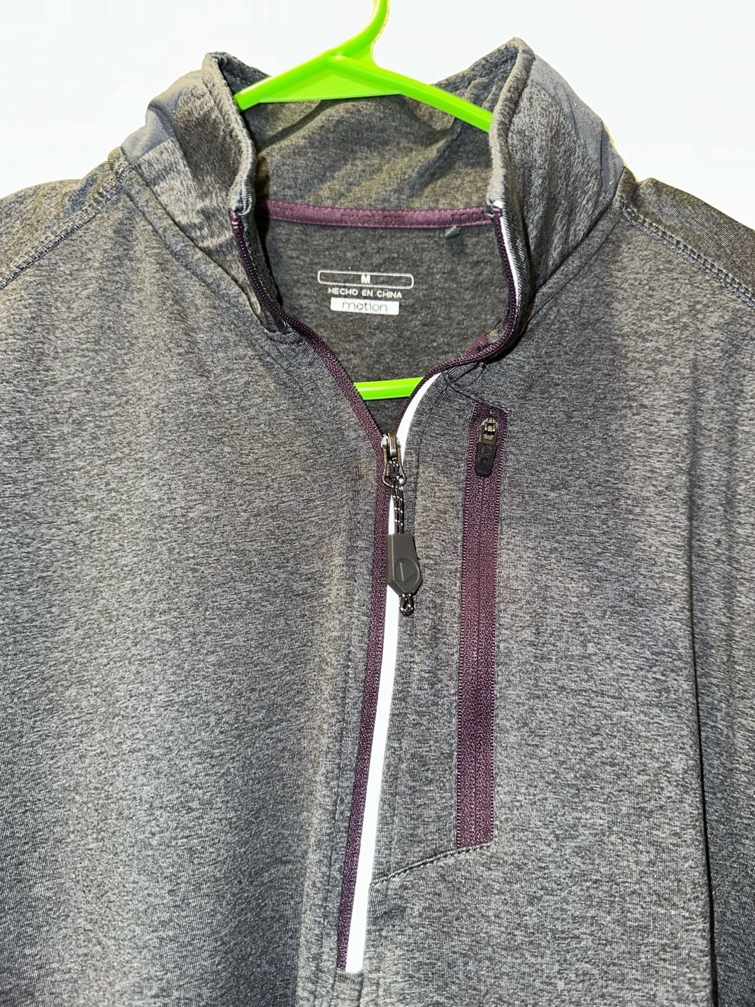 Motion 1/4 Zip Pullover Size M Gray Long Sleeve Activewear 4