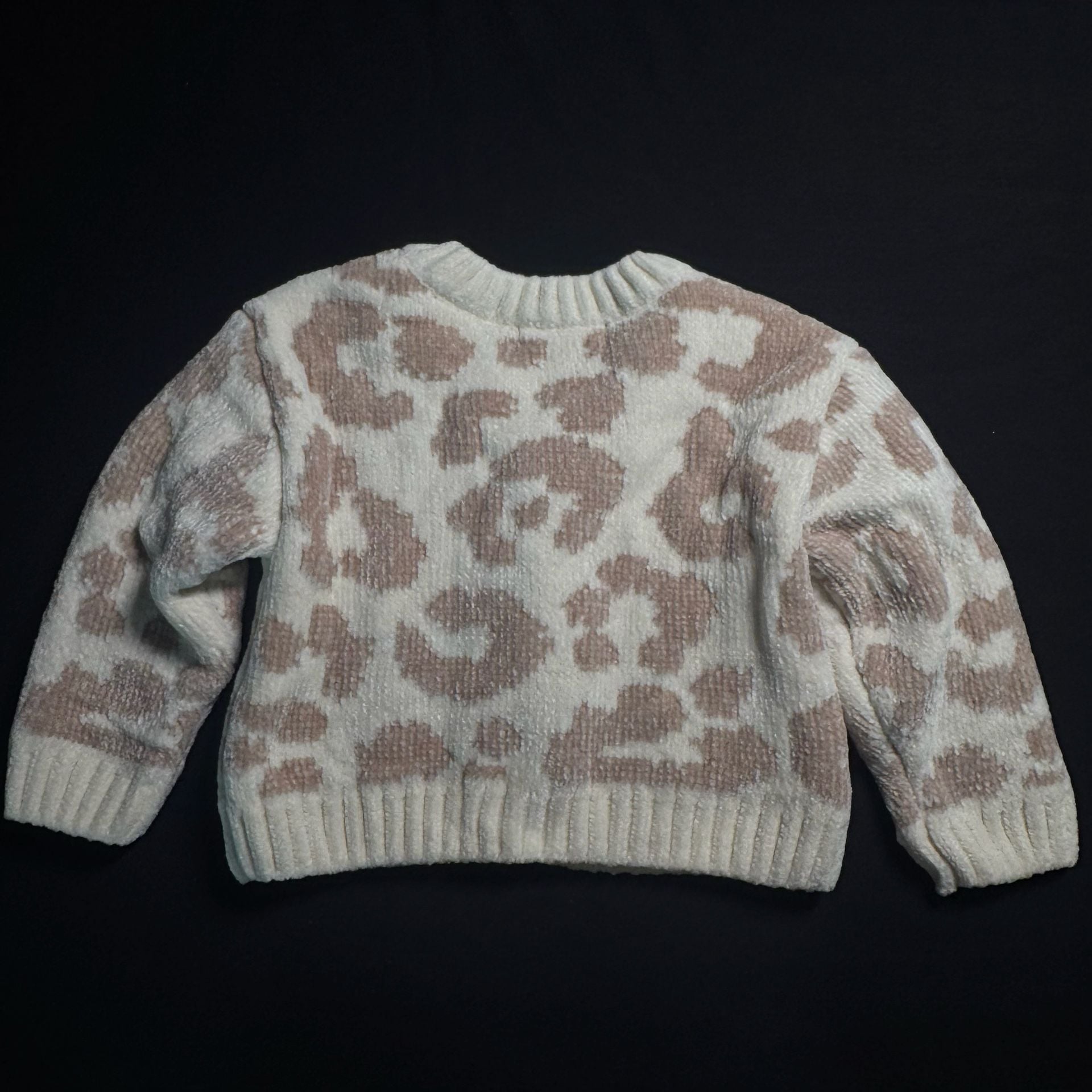 DKNY Leopard Print Cardigan Size 12M Beige White Baby Sweater 4