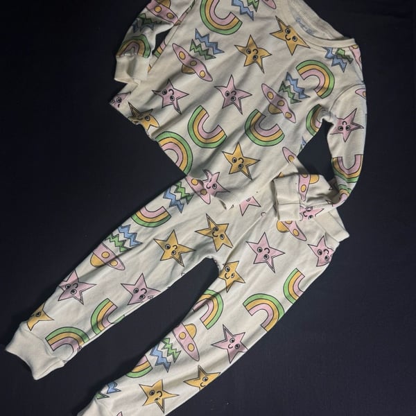 Vaenait Baby Rainbow Space Pajama Set