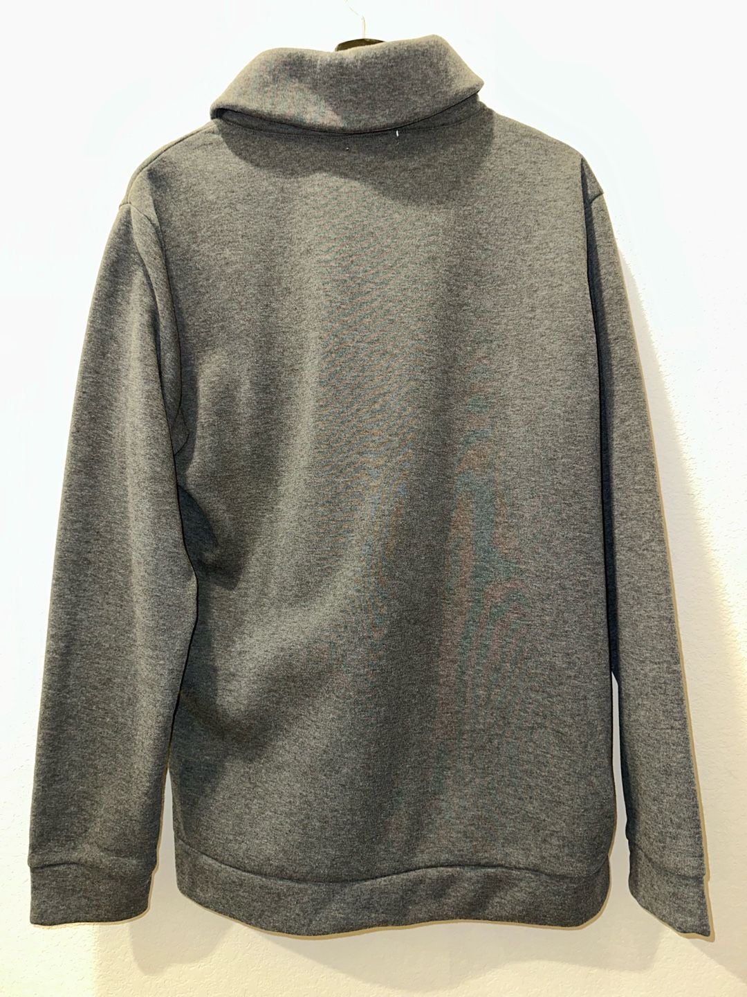 Coofandy Shawl Neck Pullover Sweatshirt Size L Gray Button Up 3