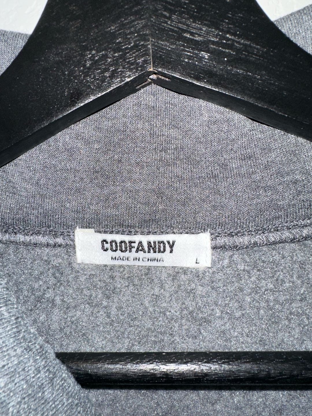 Coofandy Shawl Neck Pullover Sweatshirt Size L Gray Button Up 5