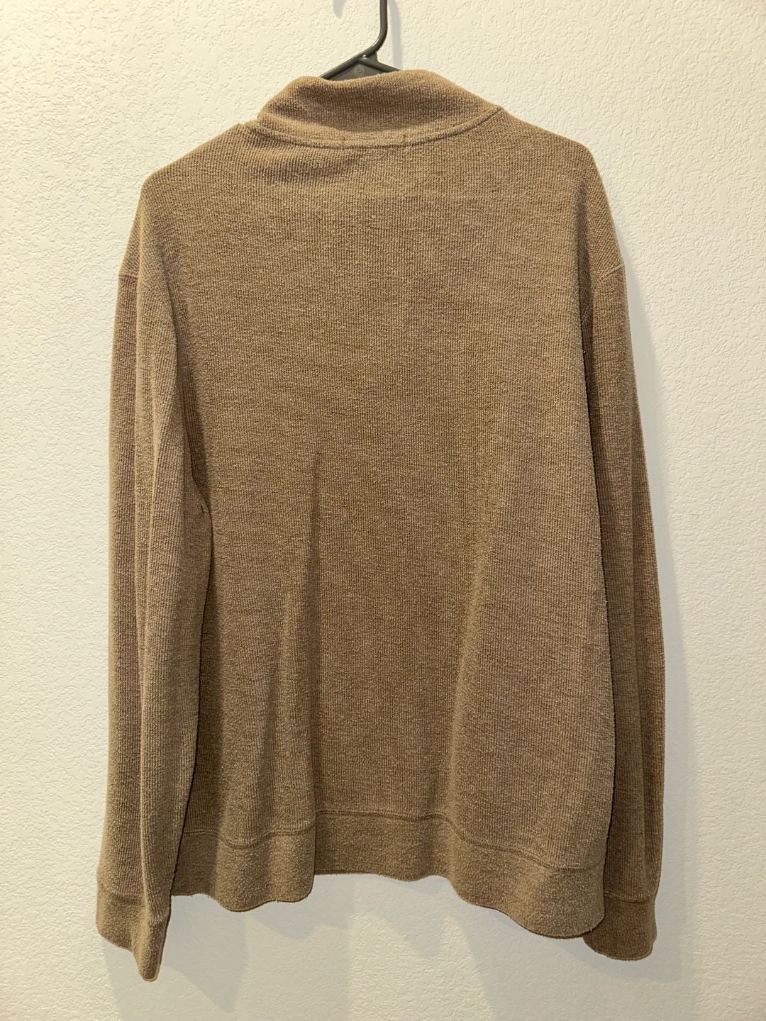 Banana Republic Quarter Zip Sweater Size L Brown Knit Pullover 3