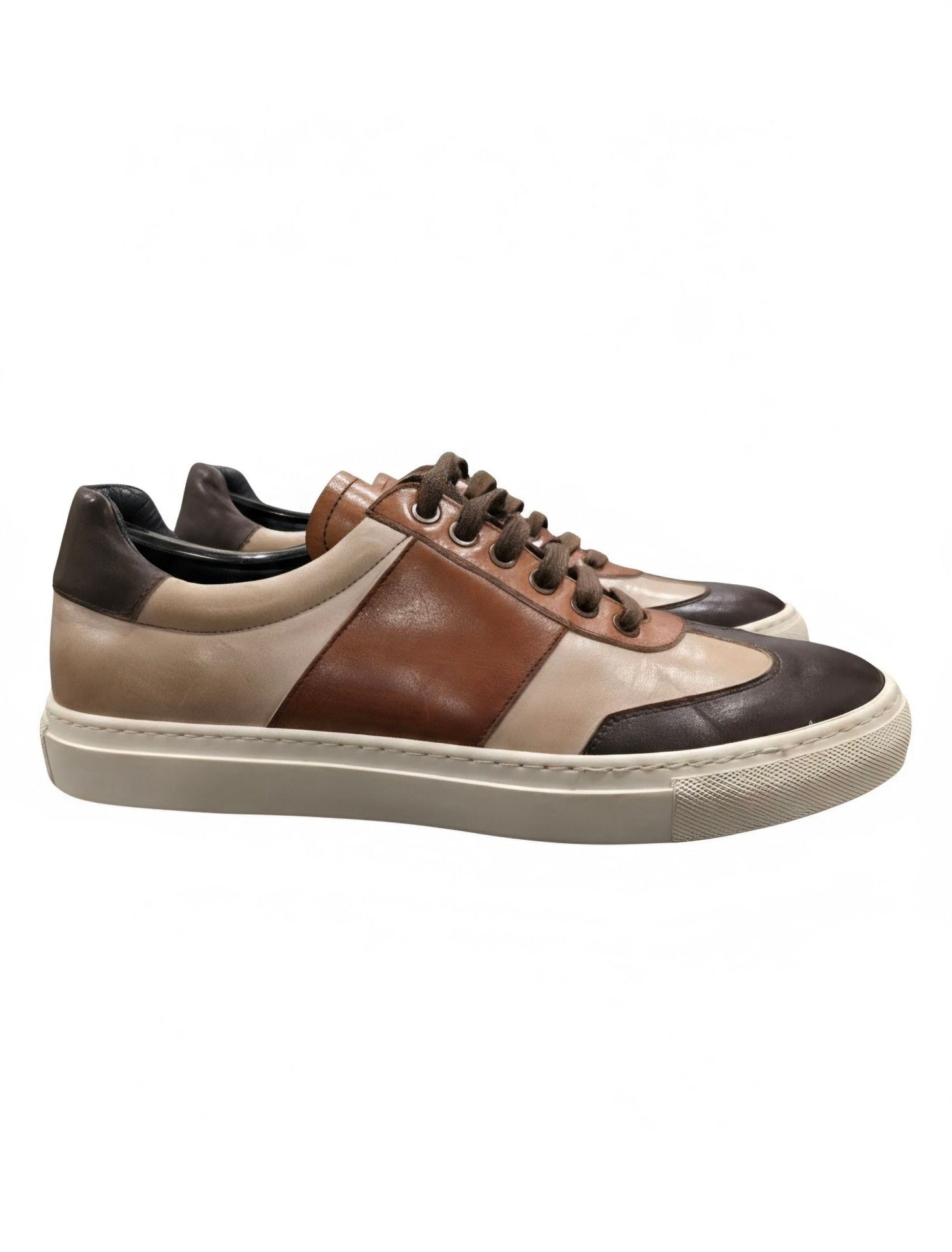 Duca Fermo Leather Low Top Sneaker Brown Beige 8