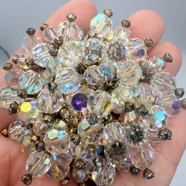 Vintage Aurora Borealis AB Crystal Cha Cha Brooch