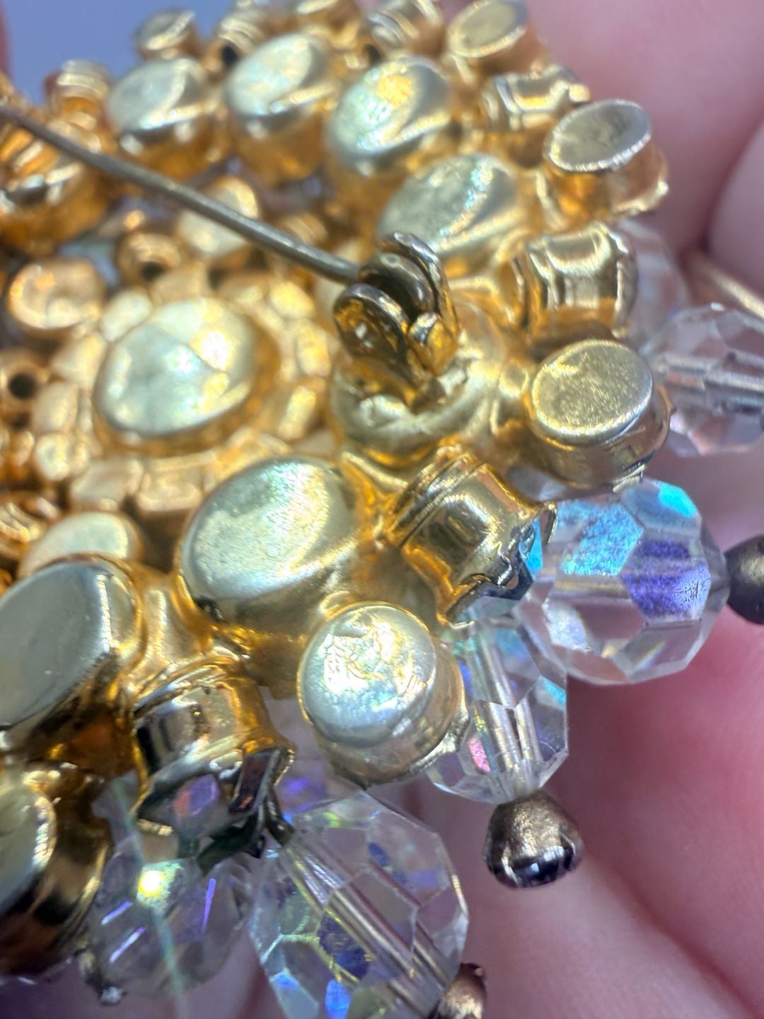 Vintage Aurora Borealis AB Crystal Cha Cha Brooch 4