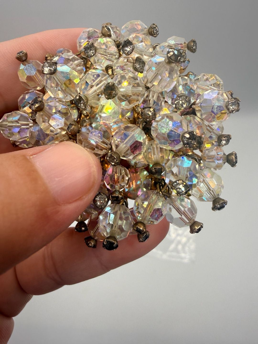 Vintage Aurora Borealis AB Crystal Cha Cha Brooch 5