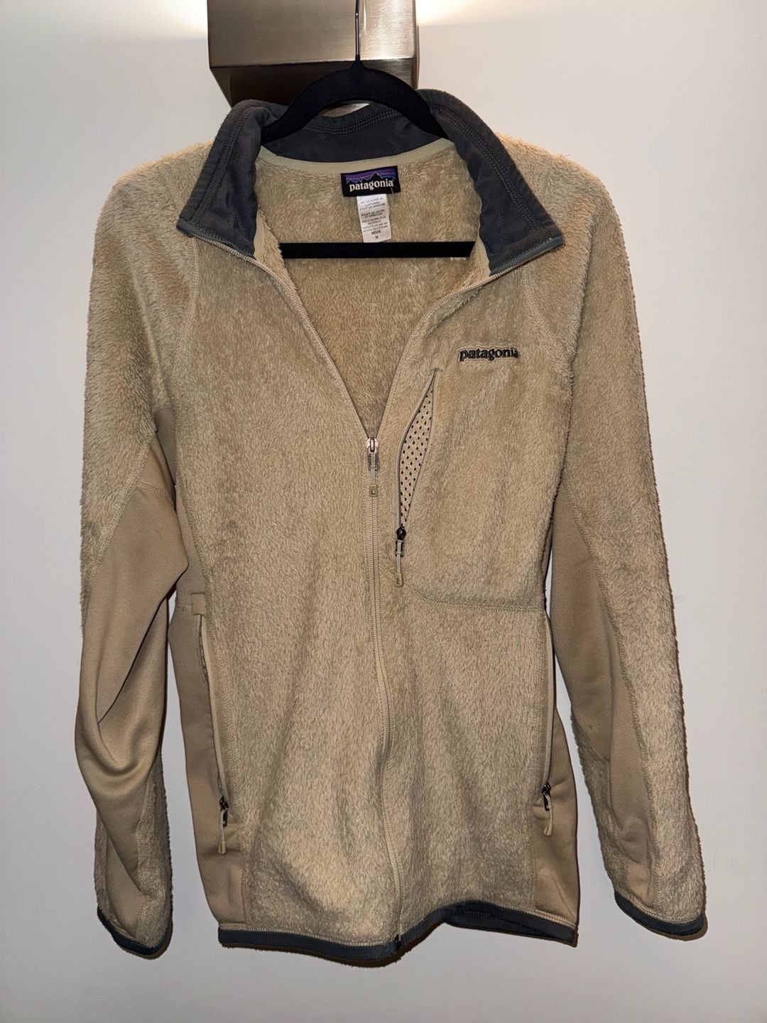 Patagonia R2 Jacket Size M Beige Polartec Full Zip Fleece 2