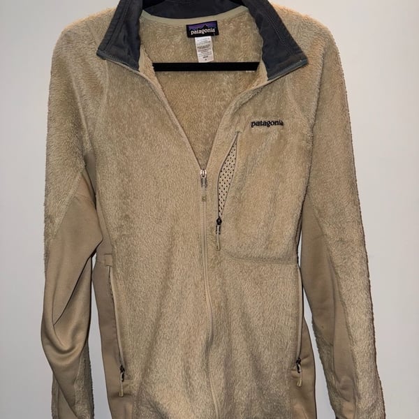 Patagonia R2 Jacket Size M Beige Polartec Full Zip Fleece