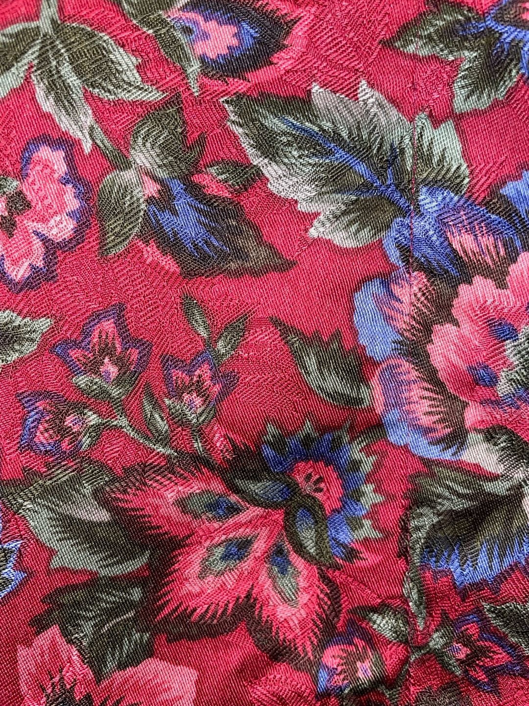 Vintage David Brooks Floral Blouse Made in USA High Neck Romantic Size 4 5