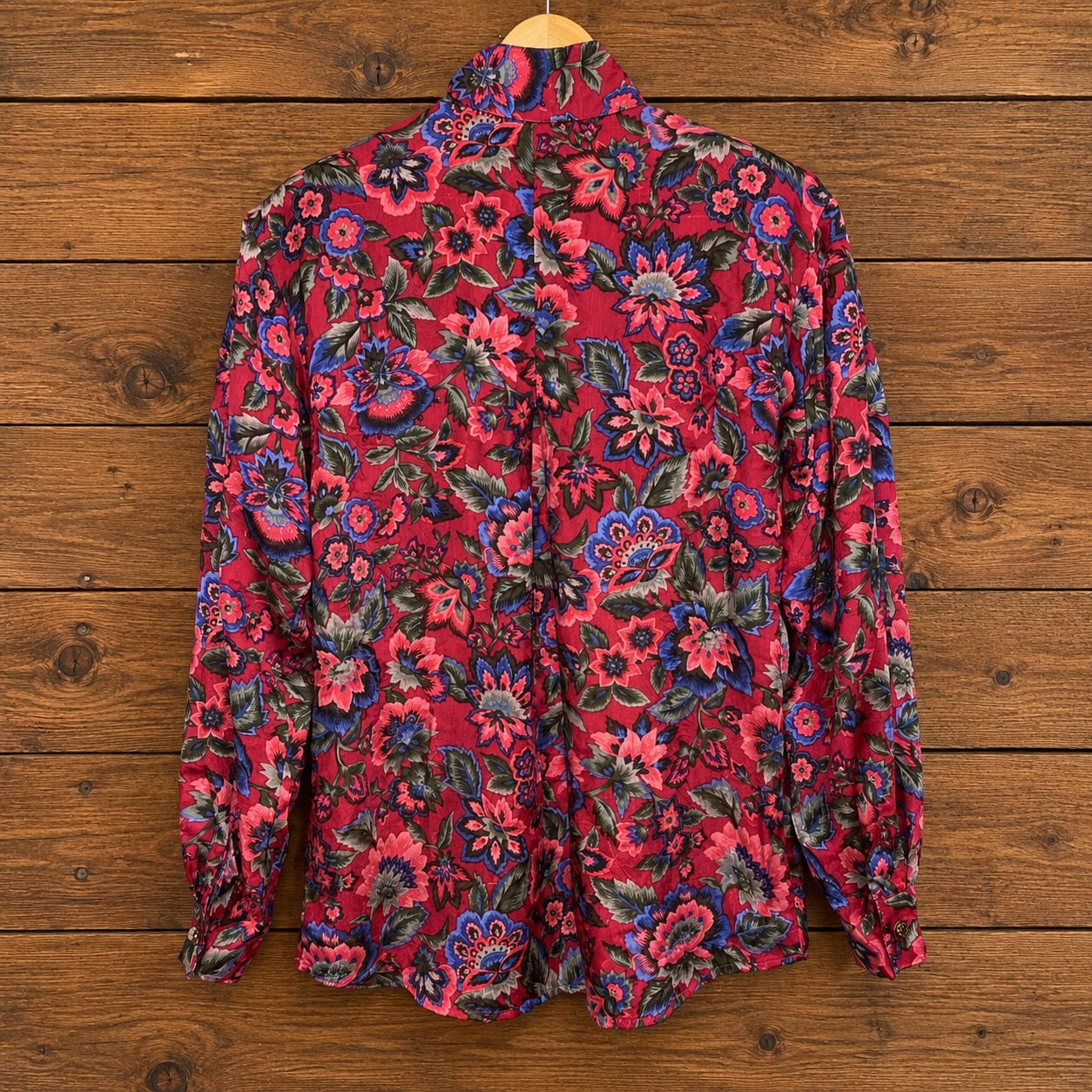 Vintage David Brooks Floral Blouse Made in USA High Neck Romantic Size 4 7