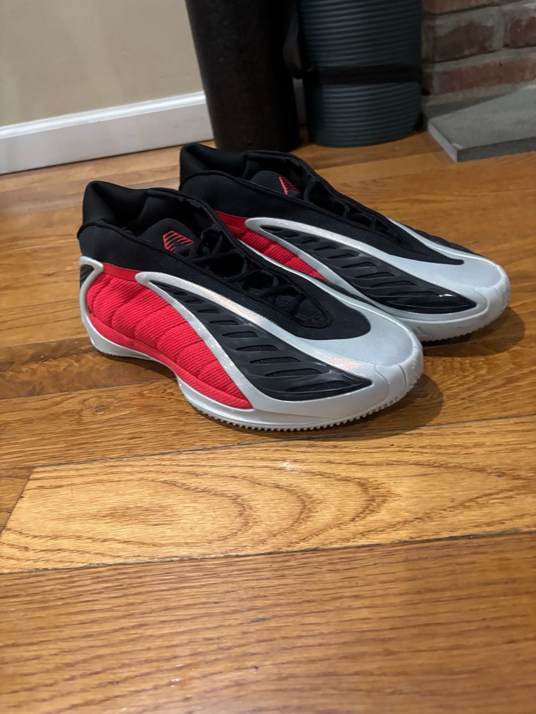 adidas Anthony Edwards 2 AE 2 Basketball Shoes Black Silver Red Men’s 10.5 4