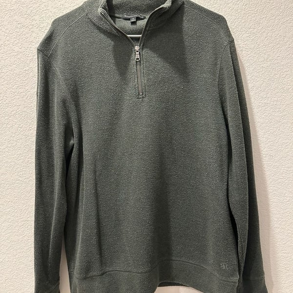 Banana Republic Quarter Zip Sweater Size M Green