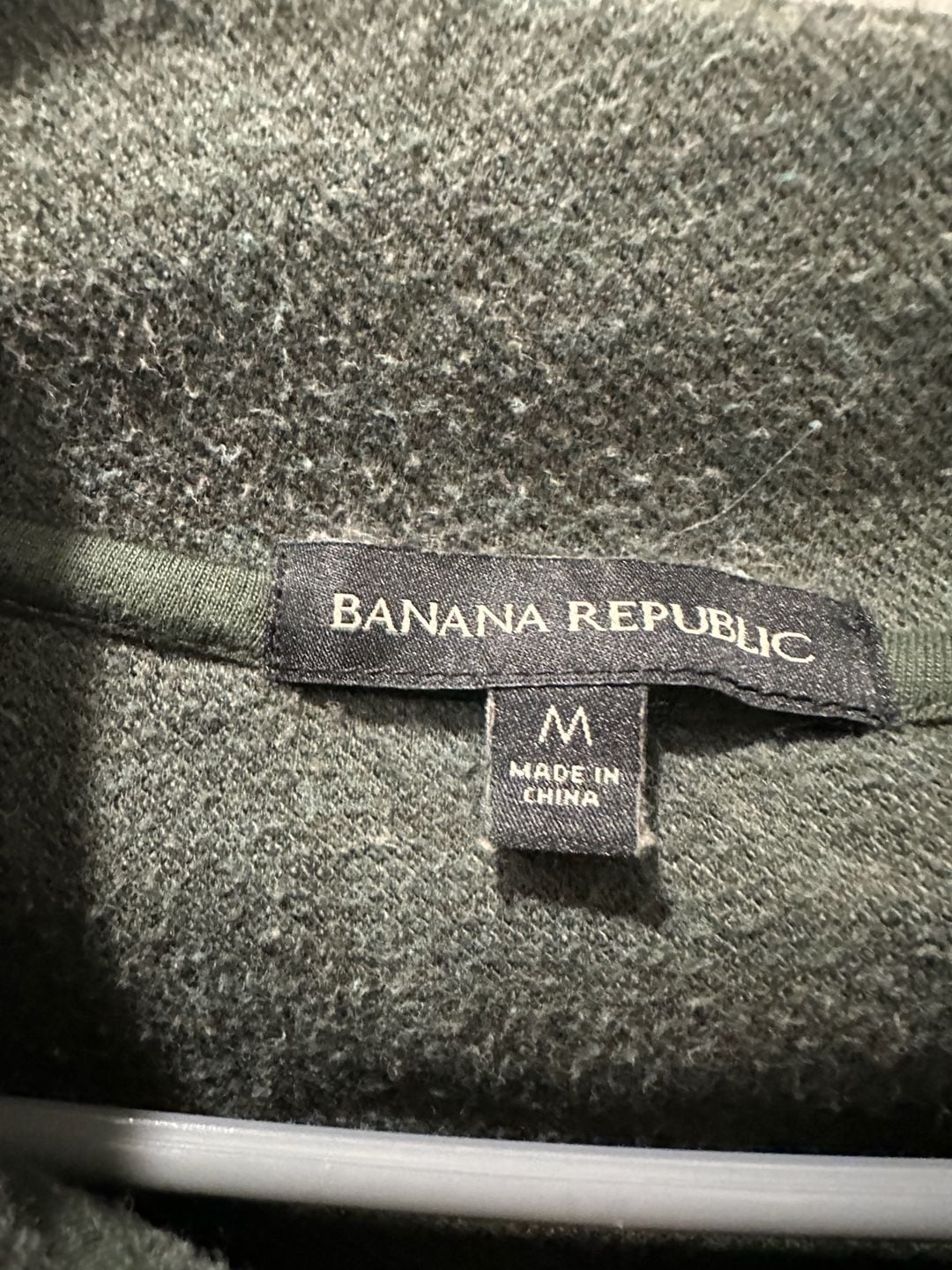 Banana Republic Quarter Zip Sweater Size M Green 5