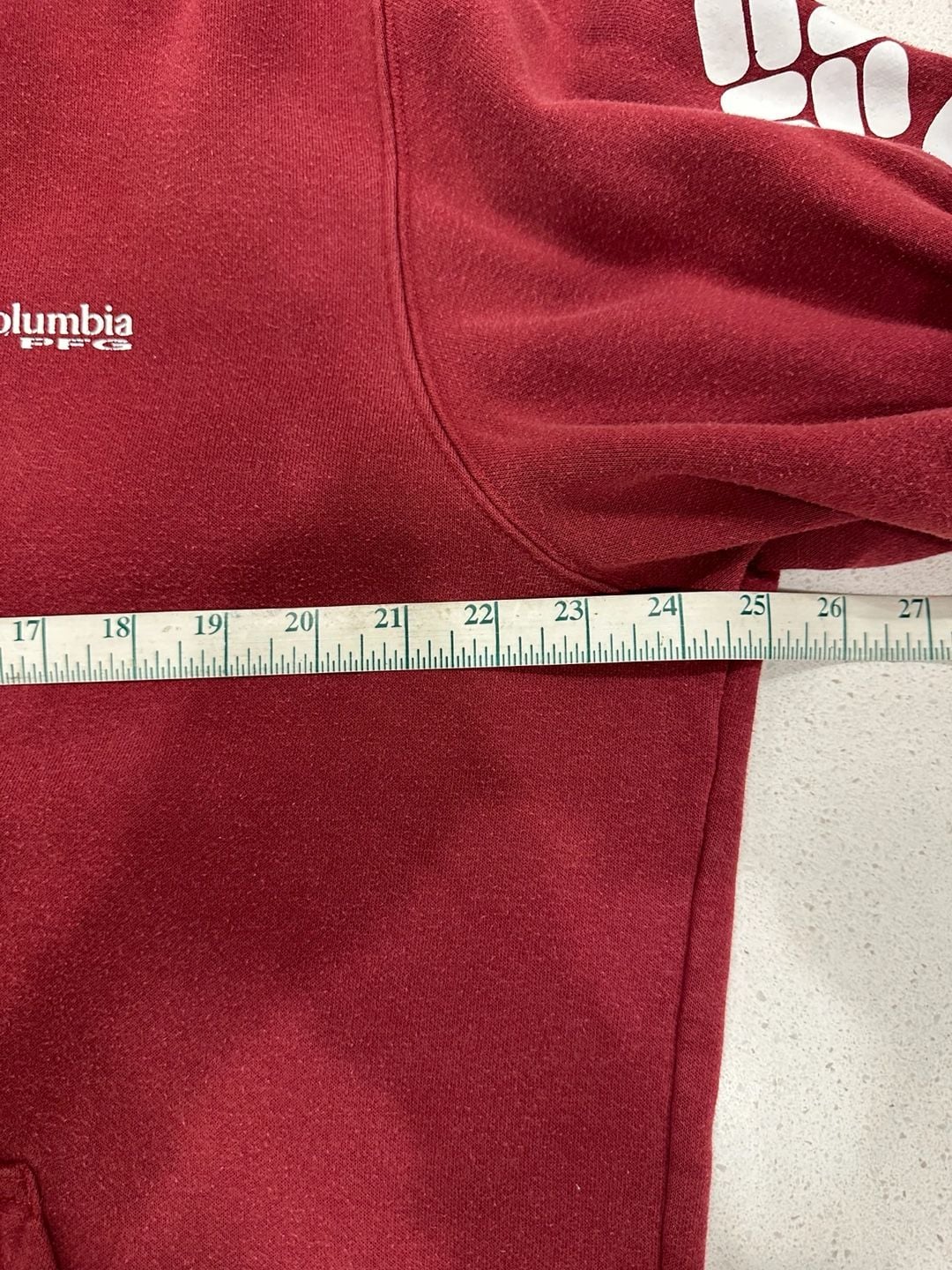 Columbia PFG Pullover Hoodie Size L Red Sleeve Logo 8