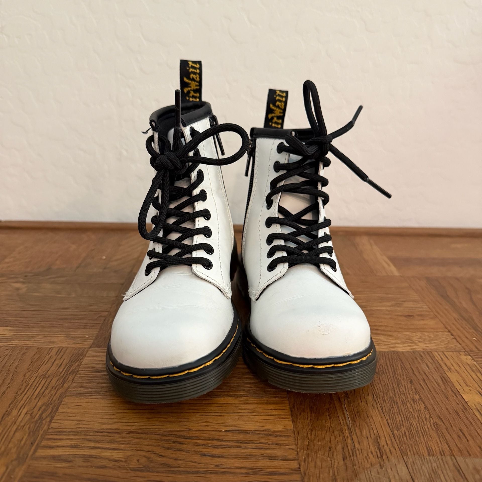 Dr. Martens 1460 J White Leather Lace-Up Boots Toddler 11 3