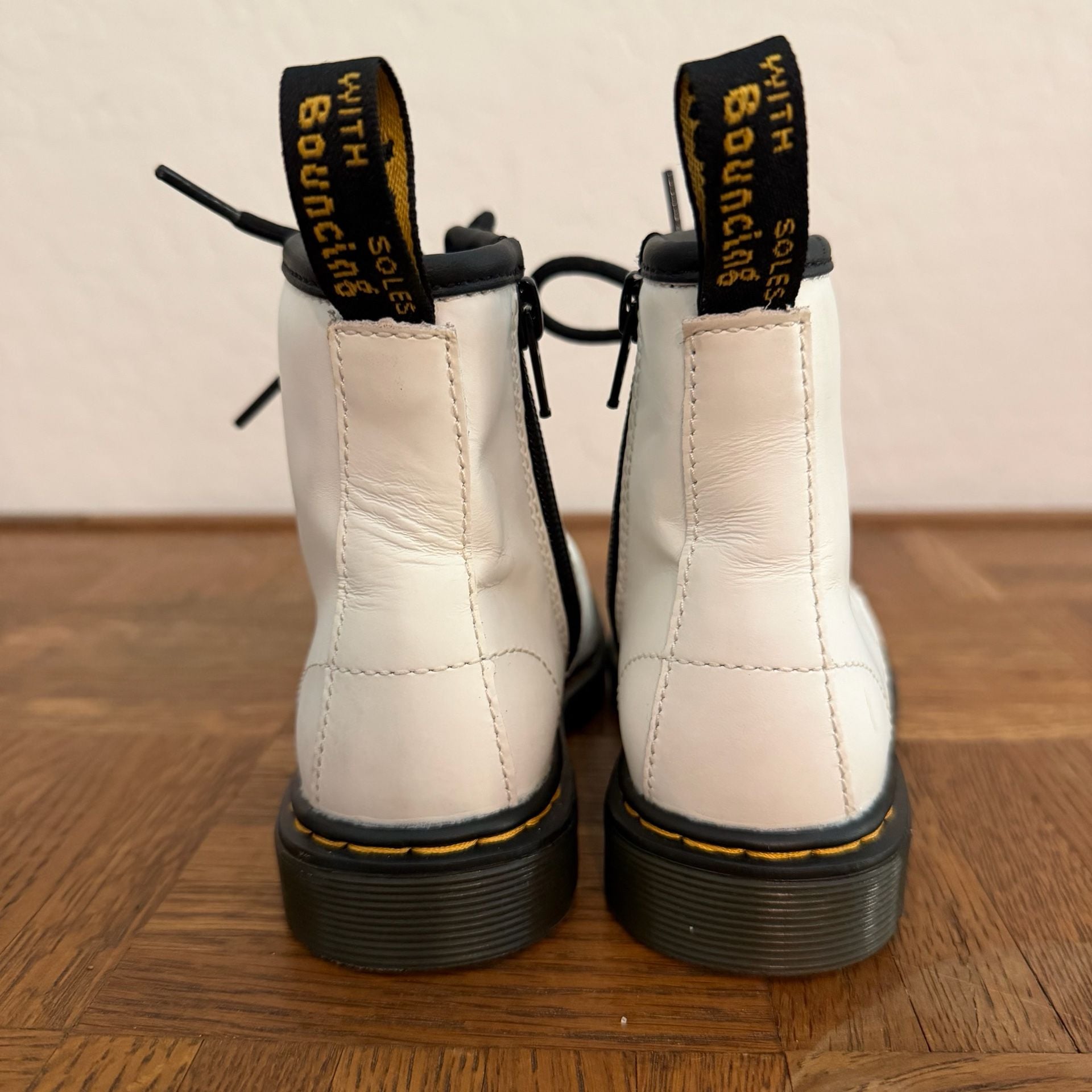 Dr. Martens 1460 J White Leather Lace-Up Boots Toddler 11 4
