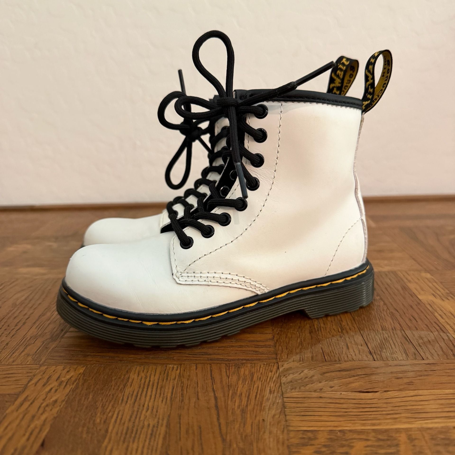 Dr. Martens 1460 J White Leather Lace-Up Boots Toddler 11 5