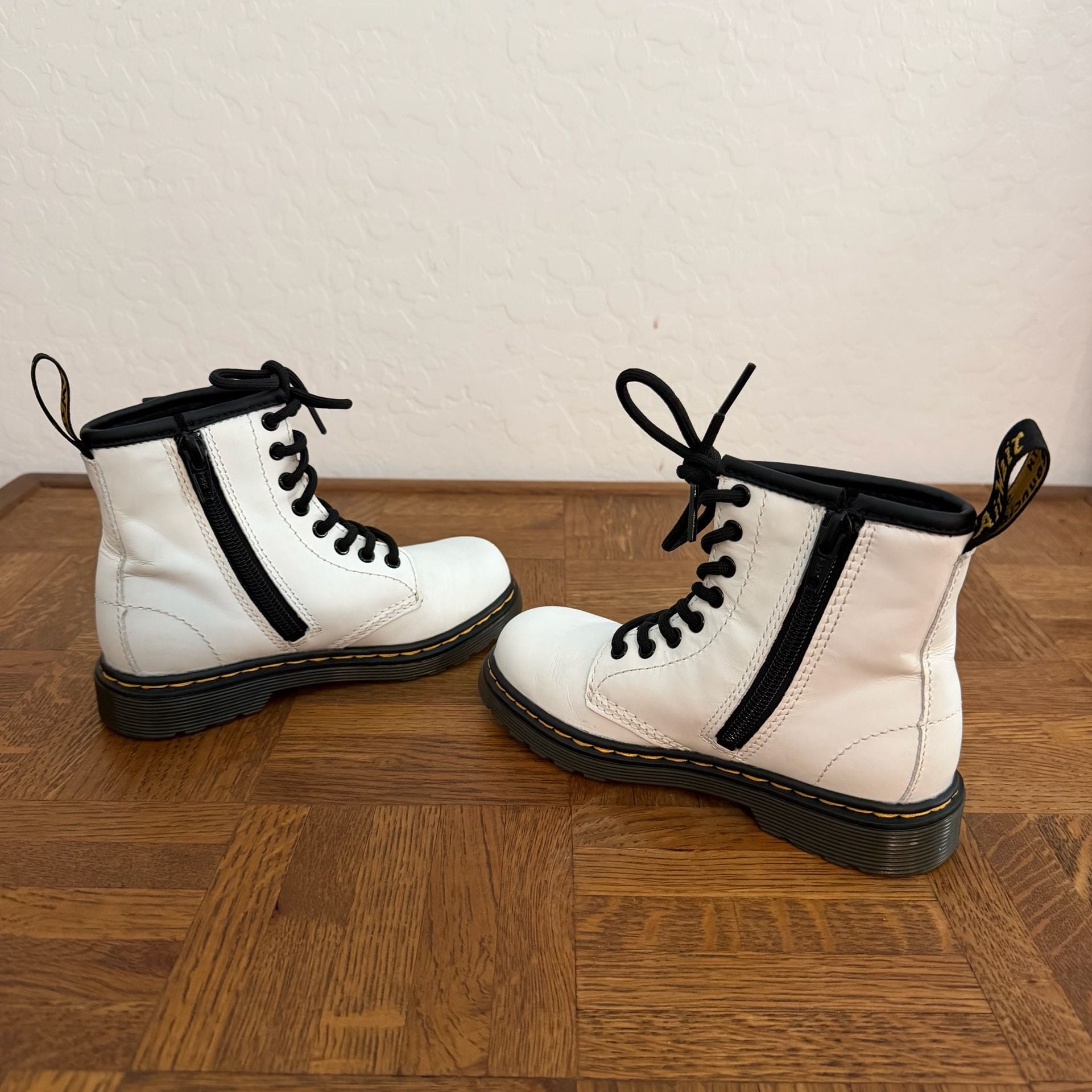 Dr. Martens 1460 J White Leather Lace-Up Boots Toddler 11 7