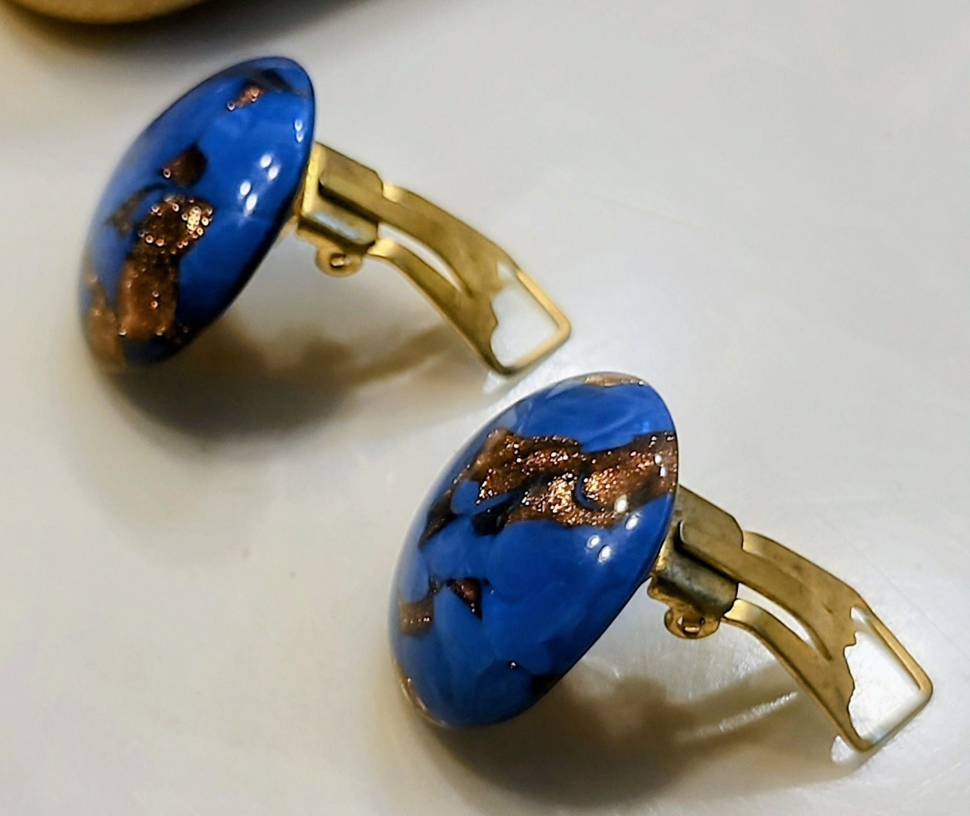 Glass Of Venice Murano Glass Starlight Small Stud Earrings - Navy Blue 5