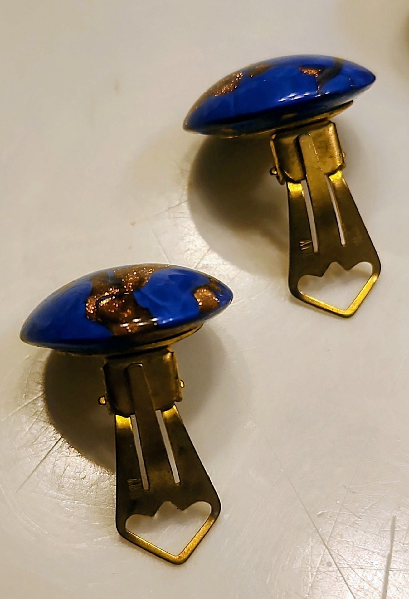 Glass Of Venice Murano Glass Starlight Small Stud Earrings - Navy Blue 6