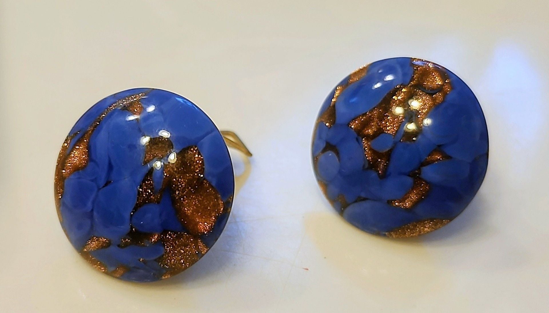 Glass Of Venice Murano Glass Starlight Small Stud Earrings - Navy Blue 1