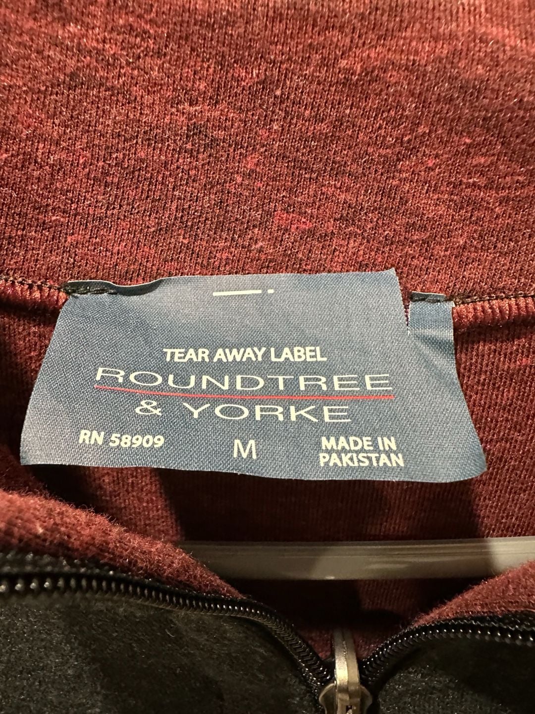 Roundtree & Yorke Half Zip Sweater Size M Gray Reversible Pullover 5
