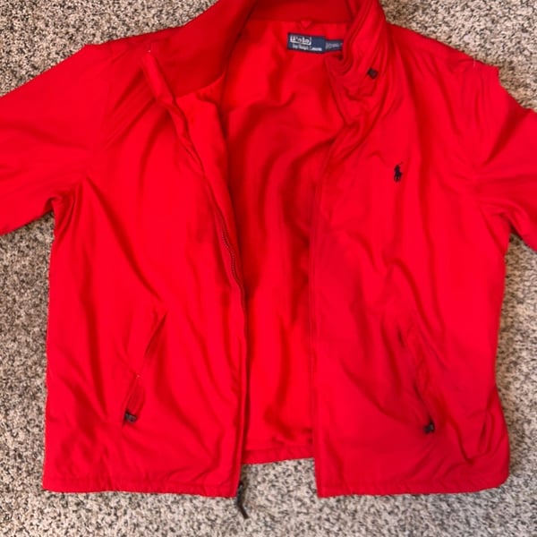 Polo Ralph Lauren Jacket Size XXL Red Full Zip Windbreaker