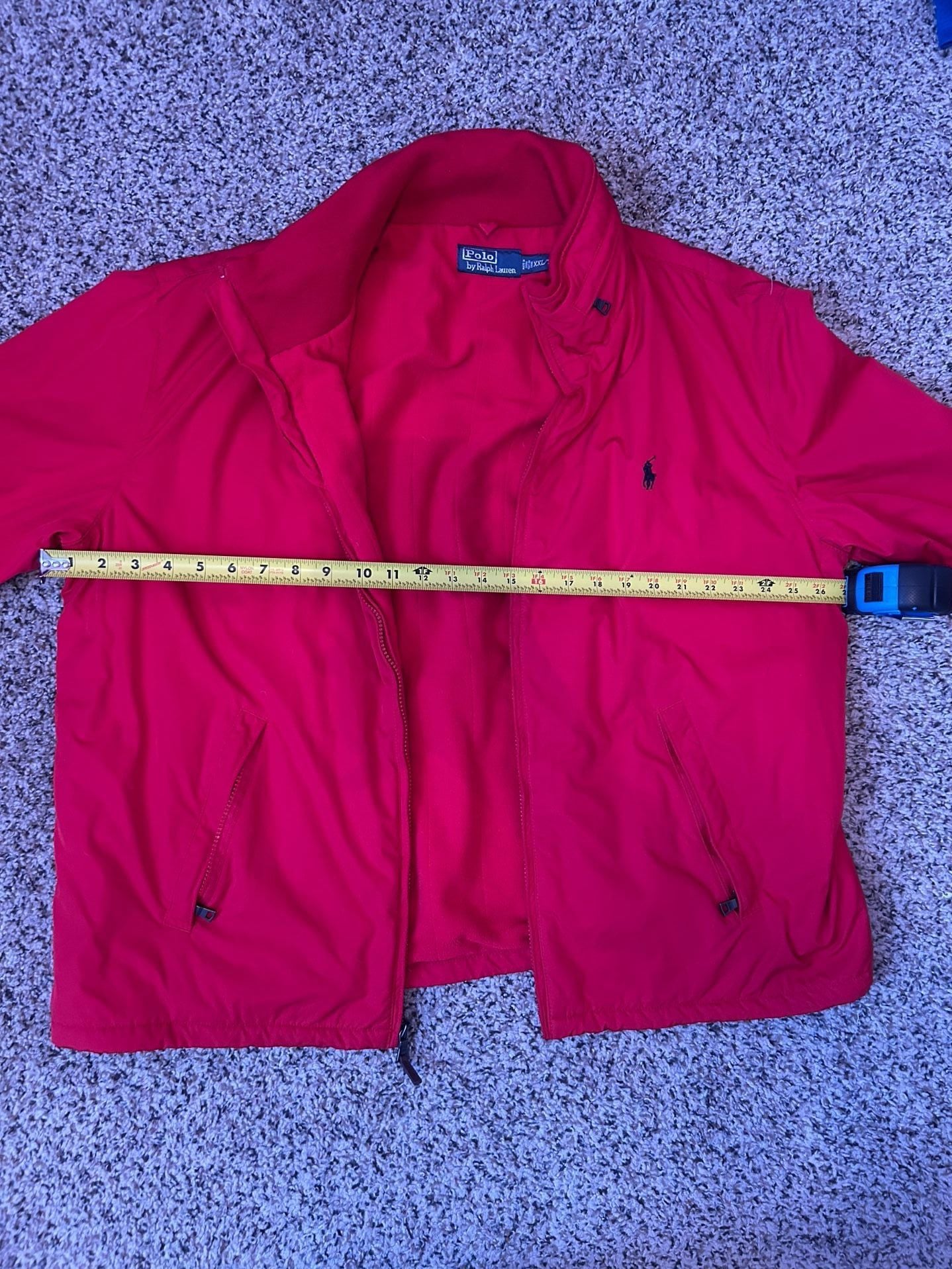 Polo Ralph Lauren Jacket Size XXL Red Full Zip Windbreaker 8