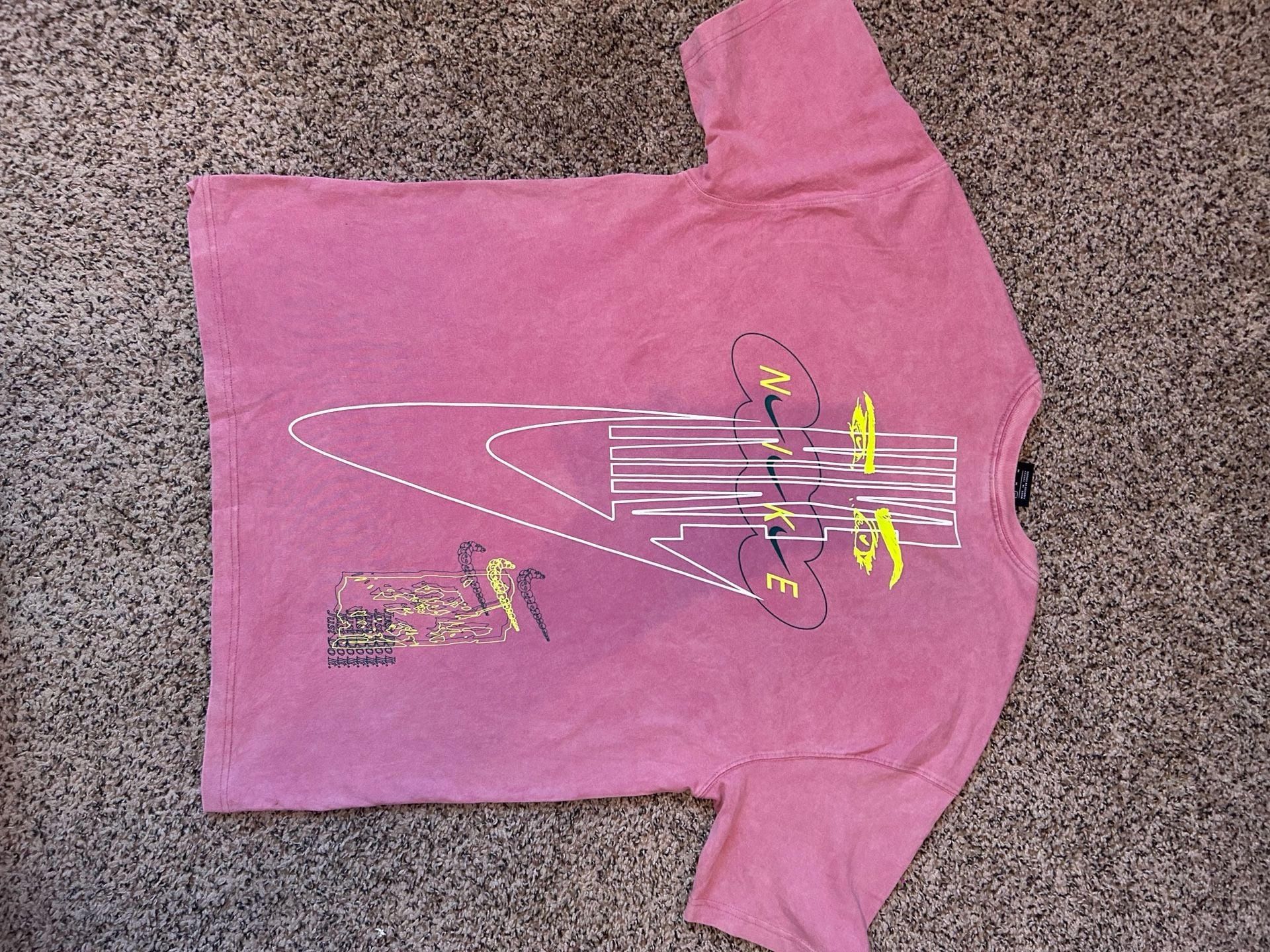 Nike Nsw Washed Drip T-Shirt Size M Pink Graphic 6