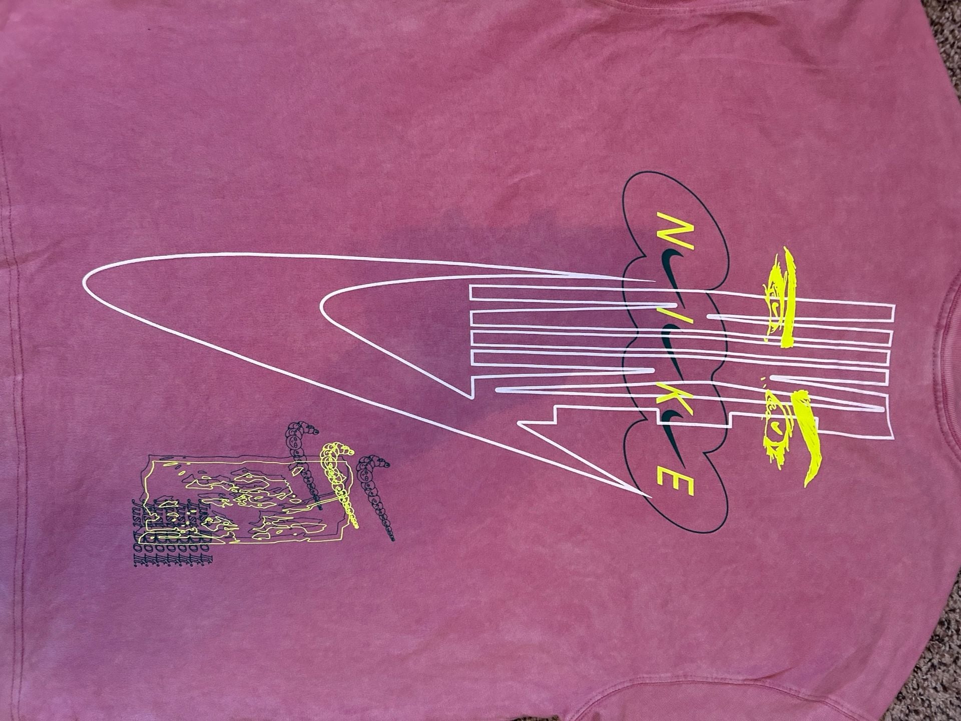 Nike Nsw Washed Drip T-Shirt Size M Pink Graphic 7