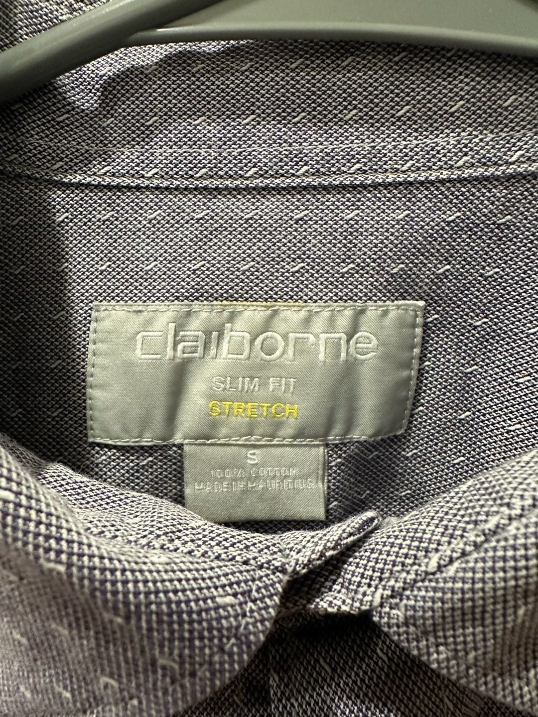 Claiborne Slim Fit Stretch Long Sleeve Button Down Shirt Size S Purple 5