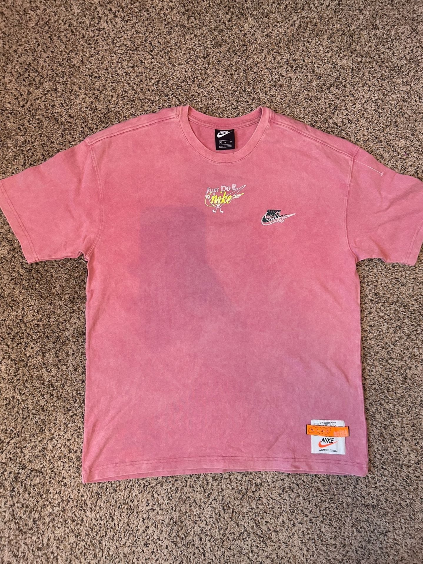 Nike Nsw Washed Drip T-Shirt Size M Pink Graphic 2