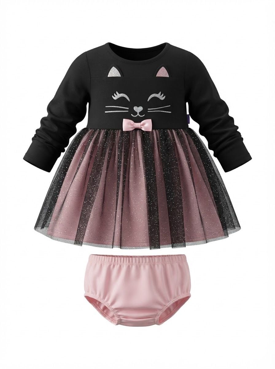 Zuniga Baby Girl 2-Pc Cat Tutu Dress Set 1